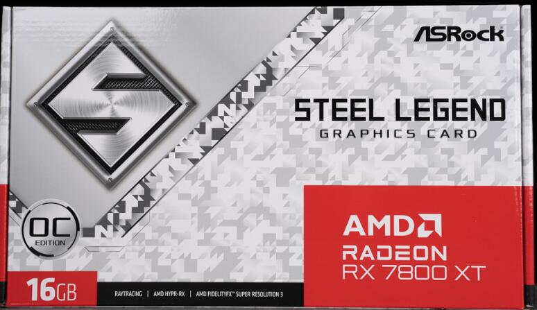 ASRock Radeon RX7800XT Steel Legend 16GB OC显卡开箱评测